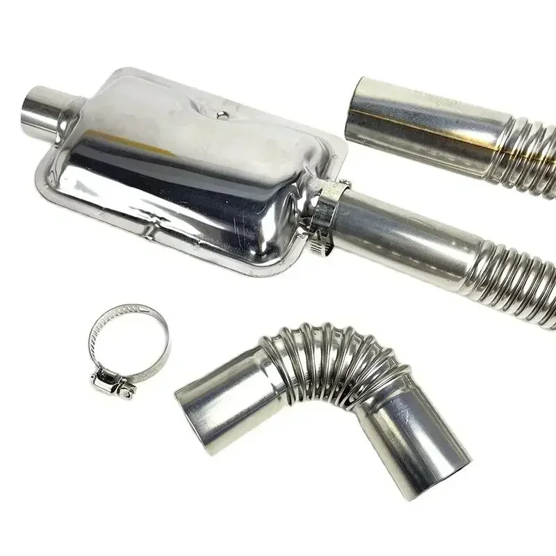 1Pc 60-300cm Car Air Diesel Parking Heater Stainless Steel Spiral Exhaust Pipe Gas Vent Hose Tailpipe Automobile Accessories