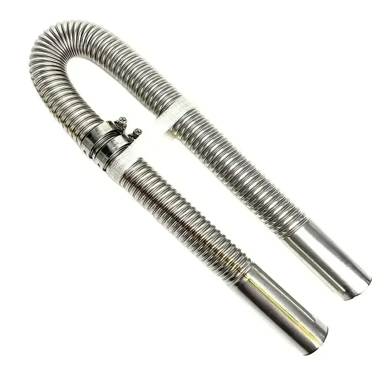1Pc 60-300cm Car Air Diesel Parking Heater Stainless Steel Spiral Exhaust Pipe Gas Vent Hose Tailpipe Automobile Accessories