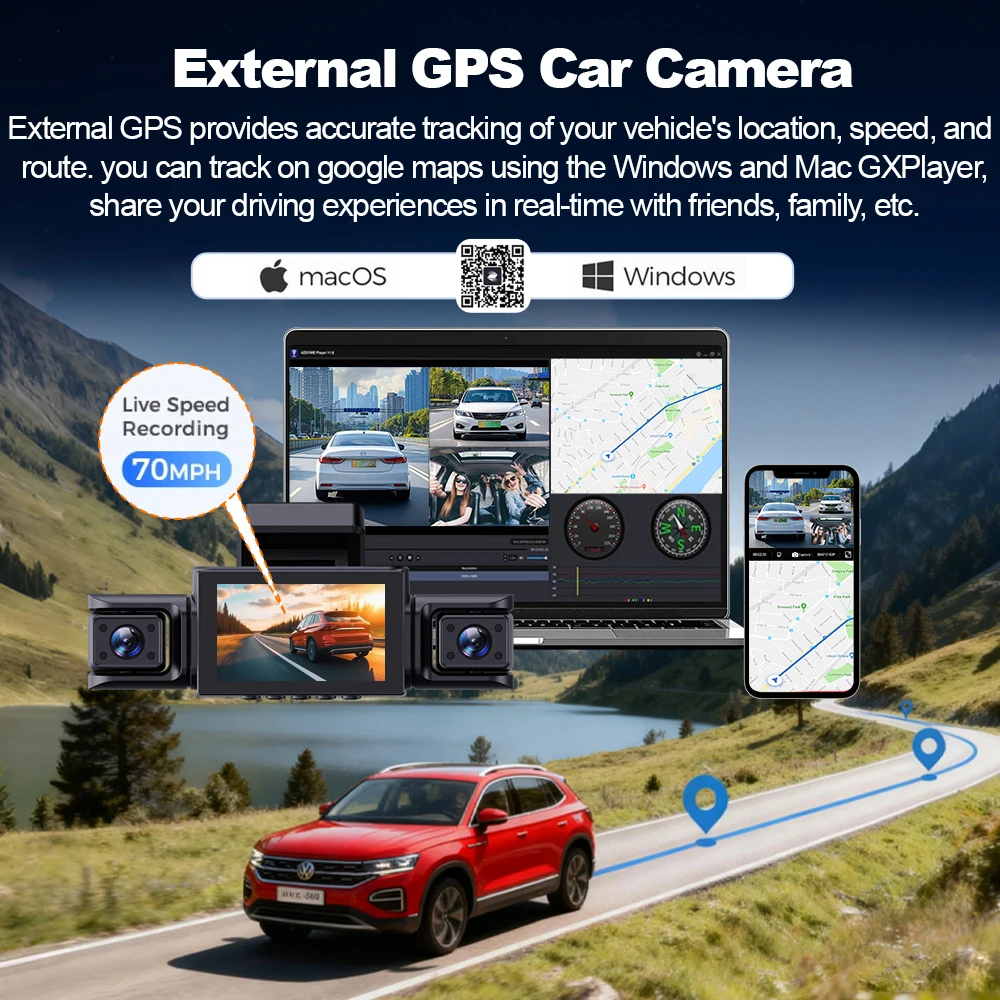 BEPOCAM 4CH Dash Cam 4K for Car 360° View DVR Camera 24H Parking Mode GPS WiFi & APP Control Video Recorder Night Vision ZD88A