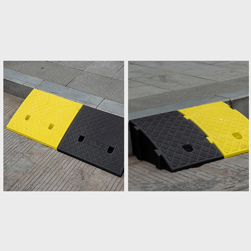 1 Pc Plastic Curb Ramp, Non-Slip Threshold Ramp, 30/40/50 Mm Height, For Cars, Bicycles, Wheelchairs – Smooth Uphill Transition