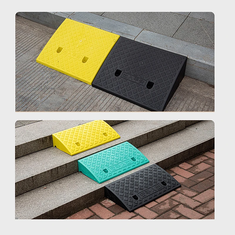 1 Pc Plastic Curb Ramp, Non-Slip Threshold Ramp, 30/40/50 Mm Height, For Cars, Bicycles, Wheelchairs – Smooth Uphill Transition