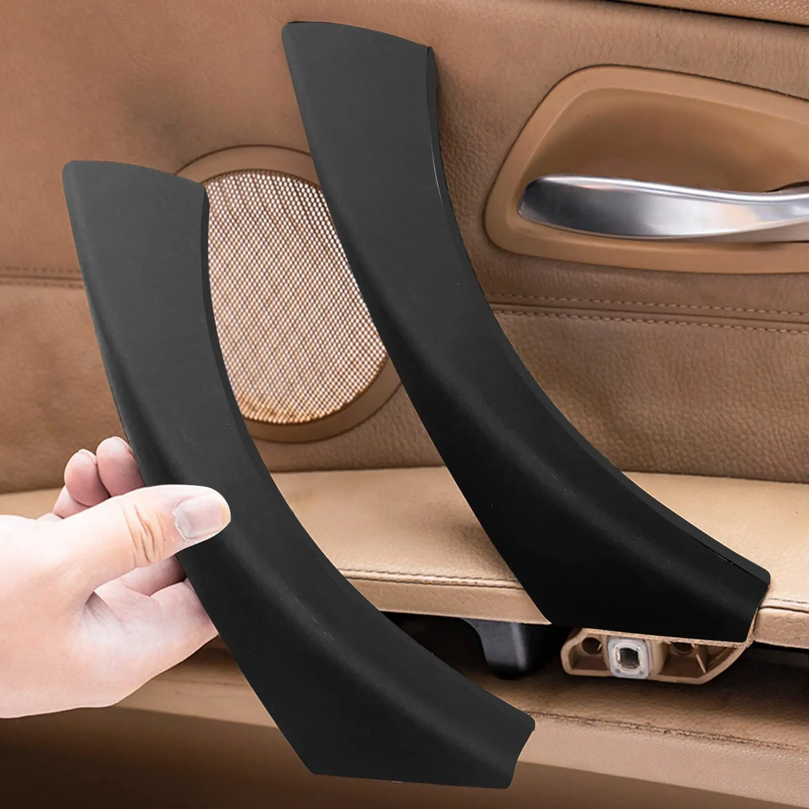 Black E90 E92 Inside Door Handle Cover Panel Trim For BMW 3 Series E90 E91 316 318 320 325 328i 2005-2012