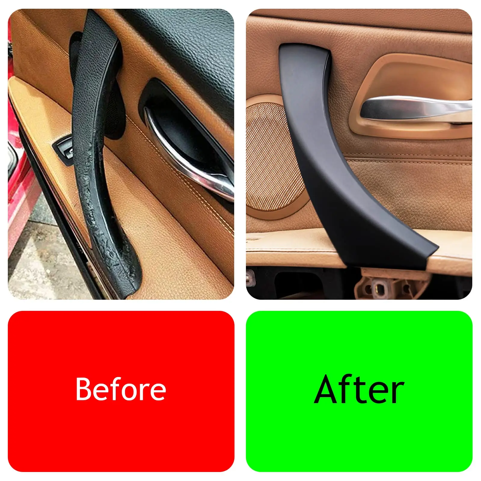 Black E90 E92 Inside Door Handle Cover Panel Trim For BMW 3 Series E90 E91 316 318 320 325 328i 2005-2012