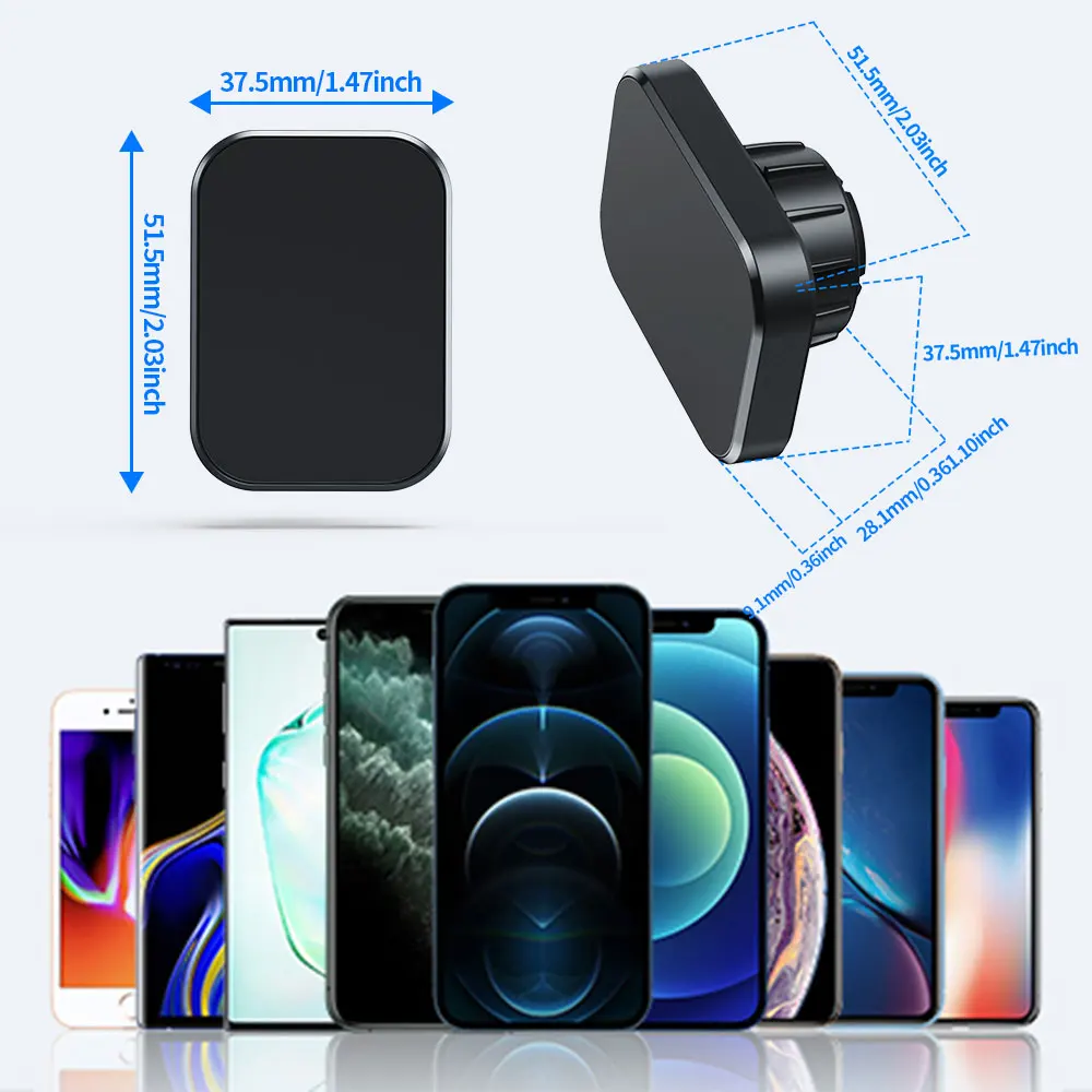 Mini Magnetic Car Phone Holder Dashboard Swivel Mount with Strong Adhesive Base Universal Sticky Stand for All Mobile Cell Phone