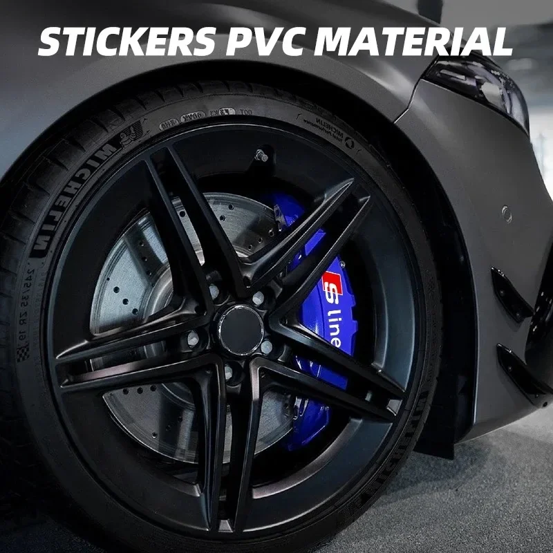 Car Brake Caliper Sticker Heat Resistant Decals Auto Accessories For Quattro For Audi S Line A1 A3 A4 A6 A7 Q3 Q5 Q7 RS3 RS4 RS5