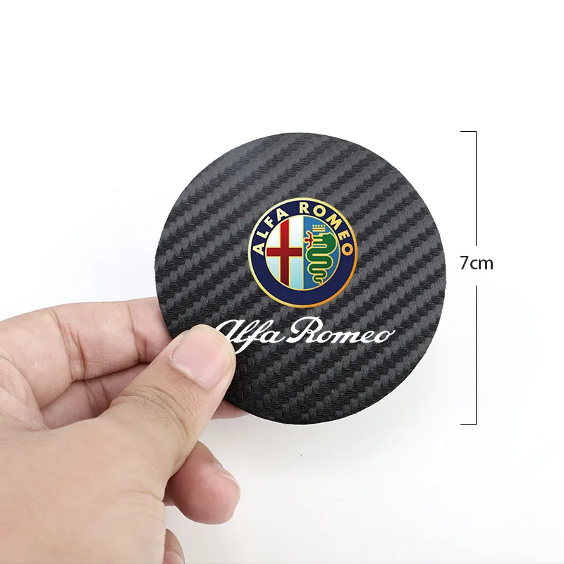 2Pcs Car Coasters Water Cup Mats Waterproof Slot Pads For Alfa Romeo 156 159 147 4C 8C 166 Giulia Giulietta Mito Spider Tonale