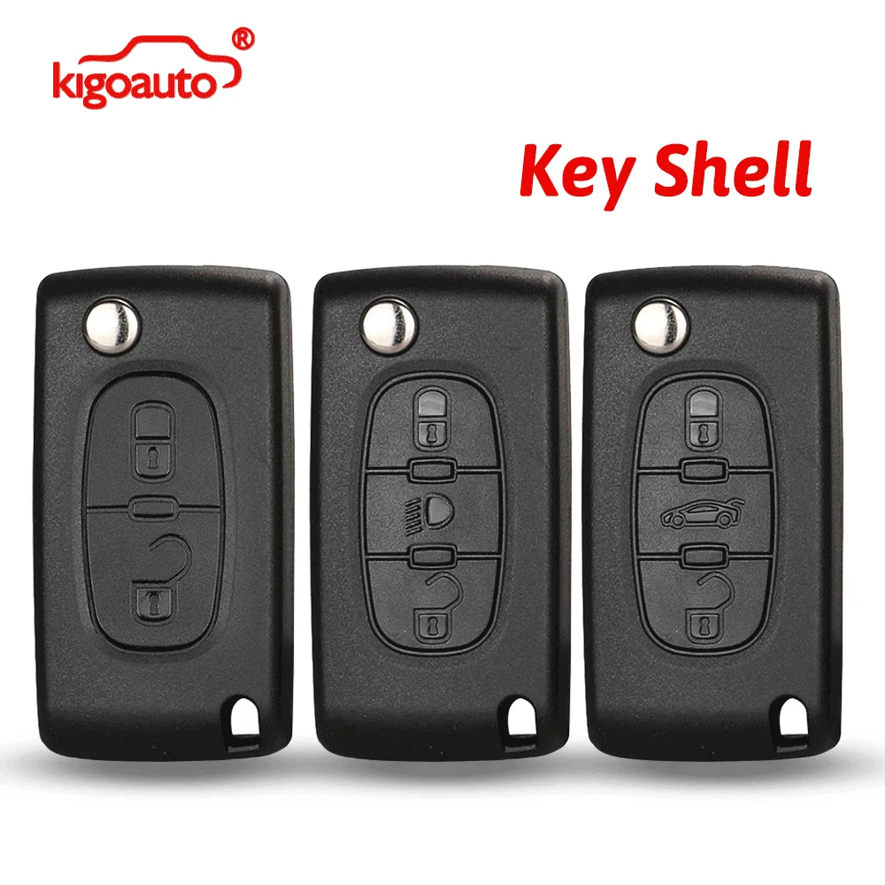 Kigoauto Car Remote Key Fob Shell Case 2/3/4 Button Replacement for Peugeot 207 307 308 407 607 807 for Citroen C2 C3 C4 C5 C6