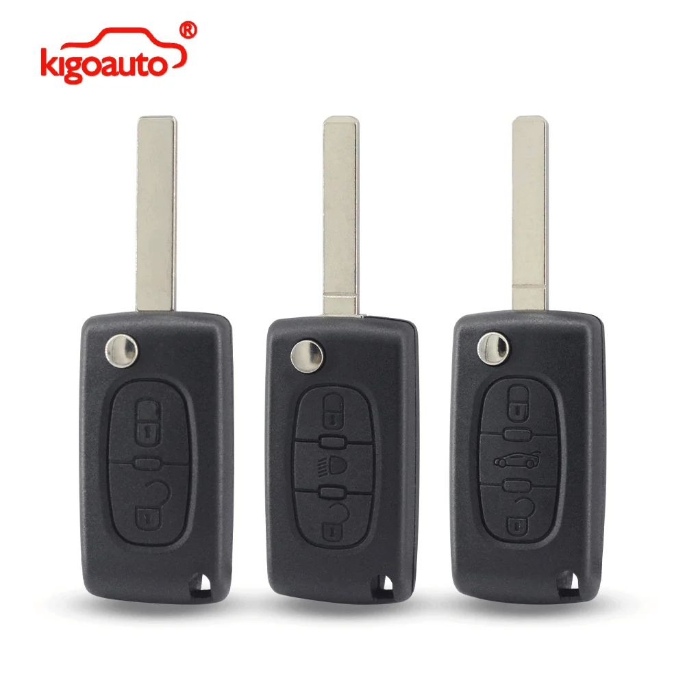Kigoauto Car Remote Key Fob Shell Case 2/3/4 Button Replacement for Peugeot 207 307 308 407 607 807 for Citroen C2 C3 C4 C5 C6
