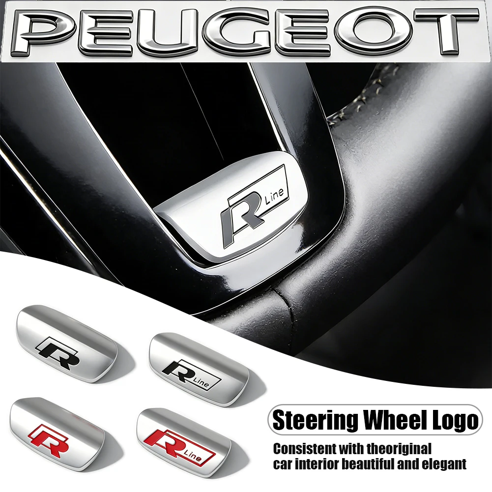 Car Steering Wheel Accessories Metal Stickers For VW Golf T‑Roc Tiguan Polo Passat T‑Cross Taigo ID.4 ID.7 Atlas Beetle MK7 6