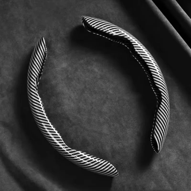 Car Universal 38cm Carbon Fiber Car Steering Wheel Cover Non-slip Card Cover Auto Steering Wheel Handle Booster Protective Cover