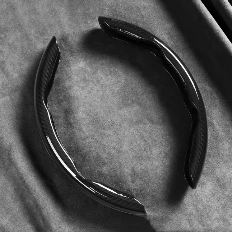 Car Universal 38cm Carbon Fiber Car Steering Wheel Cover Non-slip Card Cover Auto Steering Wheel Handle Booster Protective Cover