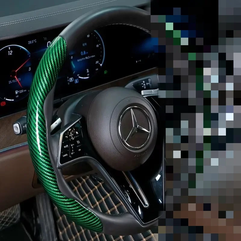 Car Universal 38cm Carbon Fiber Car Steering Wheel Cover Non-slip Card Cover Auto Steering Wheel Handle Booster Protective Cover