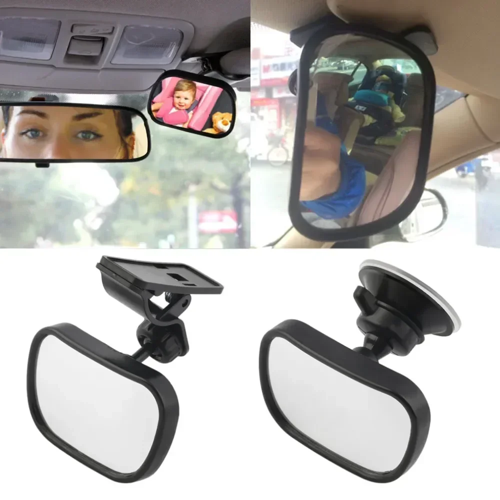 Adjustable Car Baby Rearview Mirror 2 In 1 Convex Safety Mirror For Rear Seat Child Observation Driving Aid Accessory