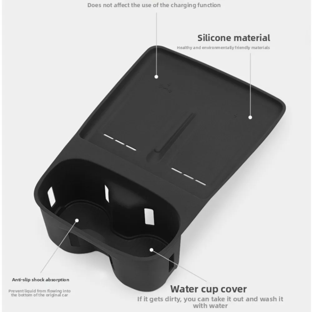Car Cup Holder Phone Charging Tray For Xpeng G6 2025 2026 Anti-Dirt Pad Silicone Anti-Slip Shock-Absorbing Interior Accessories