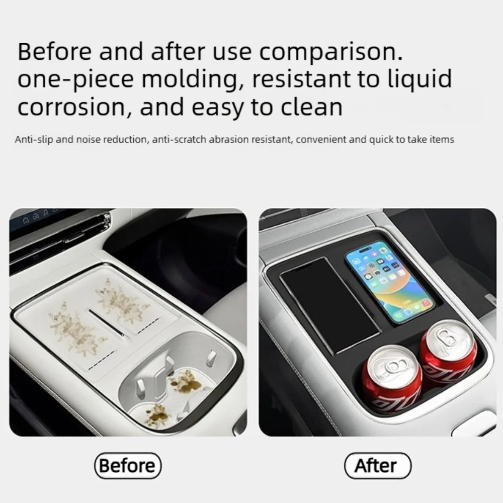 Car Cup Holder Phone Charging Tray For Xpeng G6 2025 2026 Anti-Dirt Pad Silicone Anti-Slip Shock-Absorbing Interior Accessories
