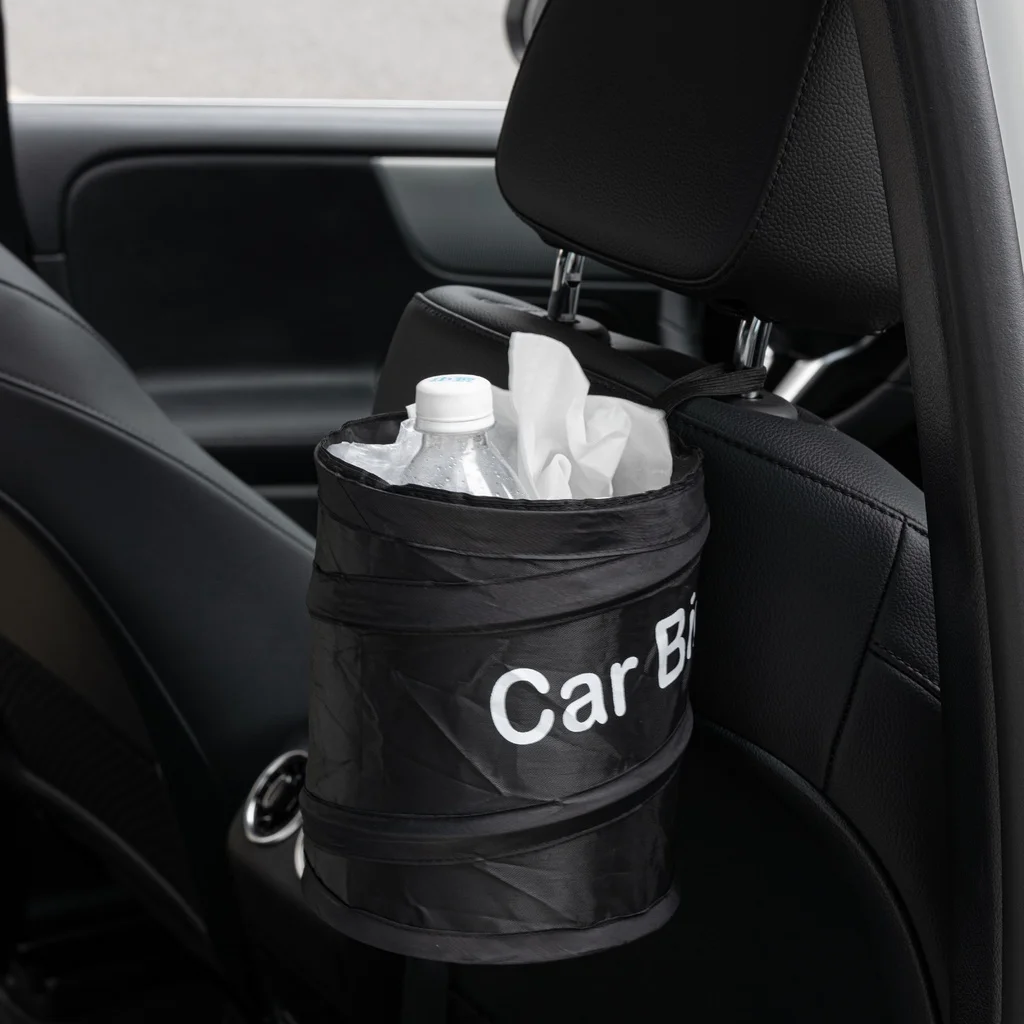 Collapsible Black Car Trash Can Pack Trash Bag Rubbish Waste Bin for Little Leak Proof Car Cooler Bag Garbage Bag Wastebasket