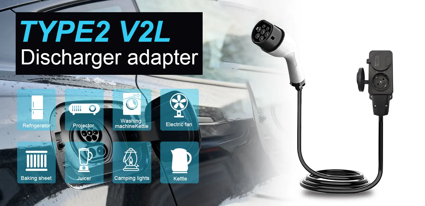 European Outdoor Electricity V2L Discharger Type 2 EV Discharger EU socket For BYD MG Geely Jaecoo ZEEKR XPENG Renault NAMMI EU