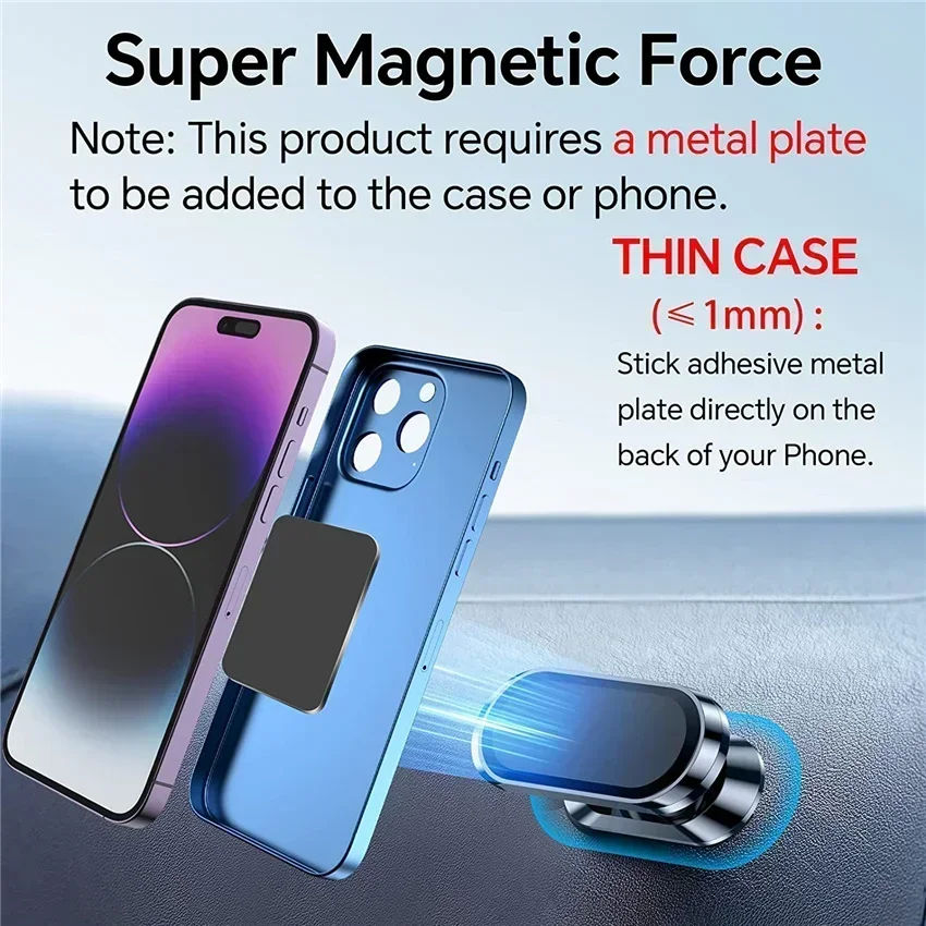New Magnetic Car Phone Holder for iPhone 17 16 15 14 13 Samsung Redmi Mobile Cell Phone Holder Stand Magnet Mount Bracket in Car