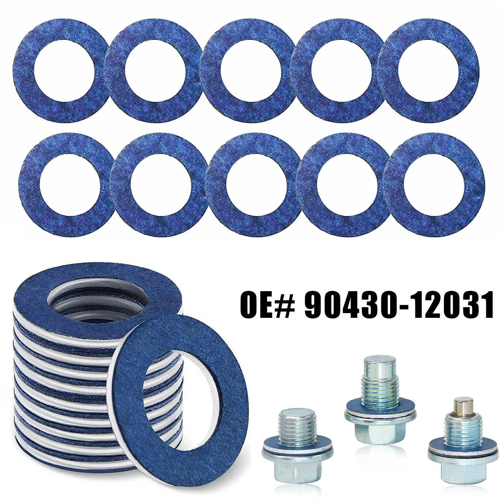 Oil Drain Plug Gasket Crush Washer 9043012031 Aluminum Blue Seal Ring for Camry Corolla RAV4 Highlander Lexus Auto Repair Kit