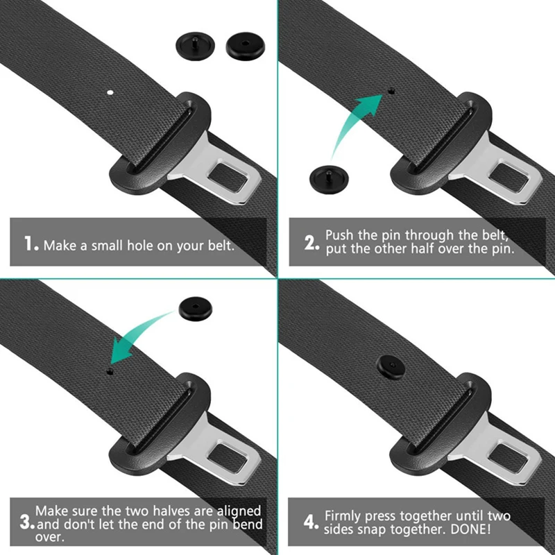 1-20Pc Car Safety Seat Belt Limiter Buckle Clip Seatbelt Stopper Button Retainer Black Automobile Interior Seat Belt Accessories