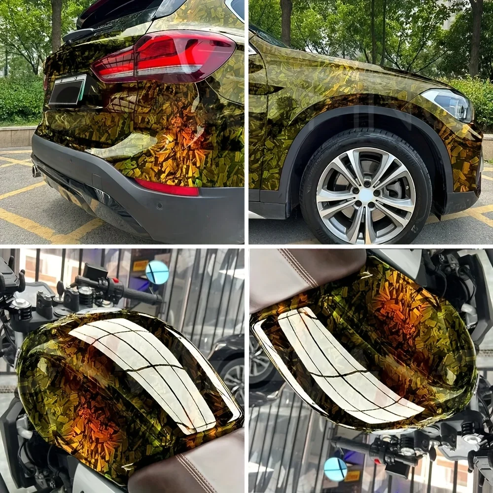 10/20/30/40/50 X 150cm Ultra Glossy Forged Carbon Fiber Vinyl Car Wrap Sticker Film Durable Weatherproof Sticker Easy to Install