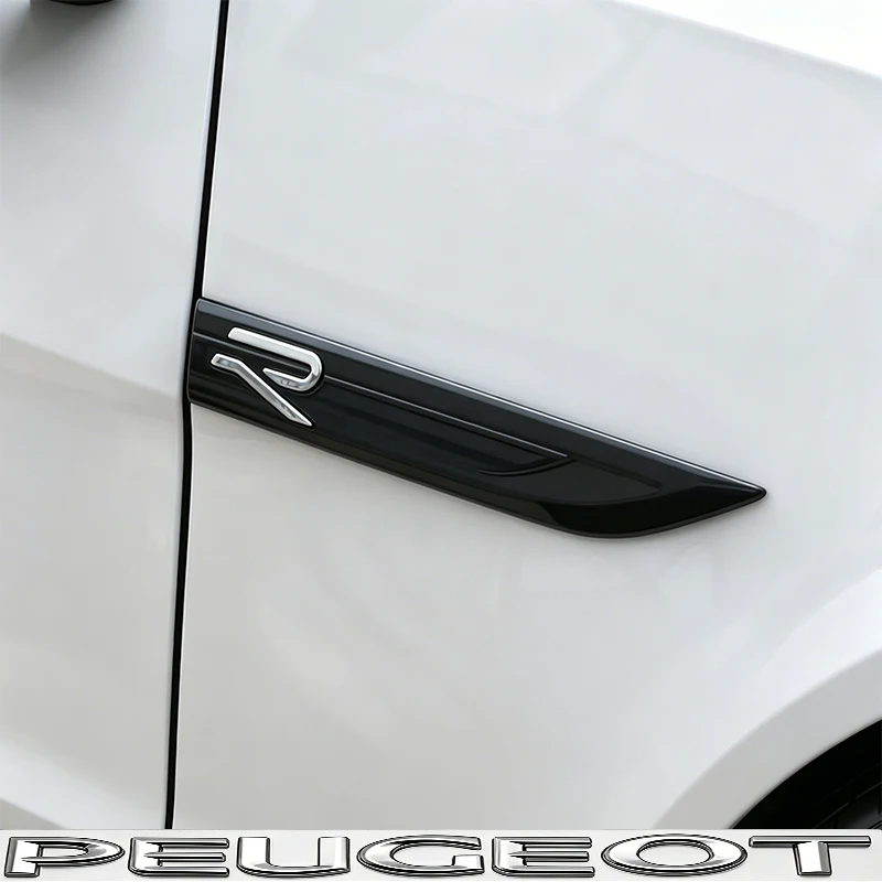 Car Blade R Logo Fender Trim Car Side Wing Badge Decoration Auto Styling Accessories For VW Golf Tiguan T-Roc Polo Passat ID.4 T