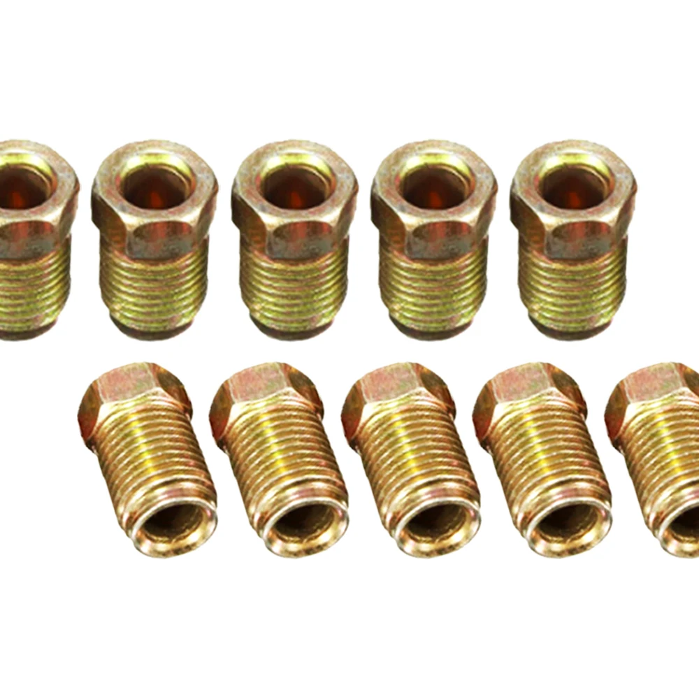 20pcs Brake Pipe 10mmx1mm Male Short Brake Pipe Screw Nuts for 3/16 Inch Metric Braking Tubes For Car SUV Motorcycles