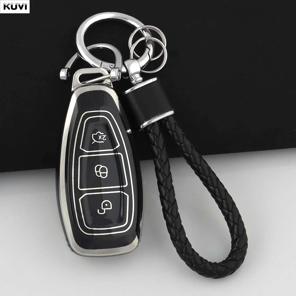 New TPU Car Smart Key Case Cover Shell For Ford Focus 3 4 ST Mondeo MK3 MK4 Fiesta Fusion Kuga Ecosport Protect Fob Accessories