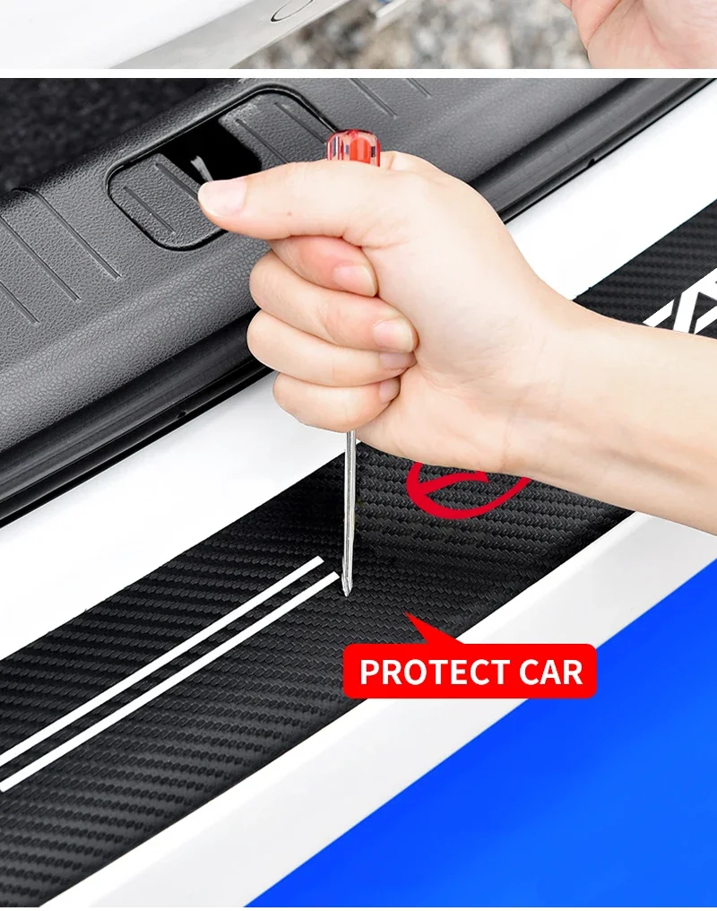 Carbon Fiber Car Trunk Rear Bumper Sticker Guard Plate Protector For Mazda 3 5 6 323 626 CX-3 CX-4 CX-5 CX-7 CX-9 CX30 RX8 MX5