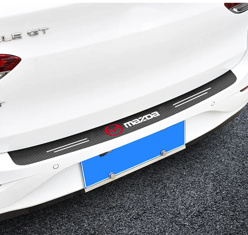 Carbon Fiber Car Trunk Rear Bumper Sticker Guard Plate Protector For Mazda 3 5 6 323 626 CX-3 CX-4 CX-5 CX-7 CX-9 CX30 RX8 MX5