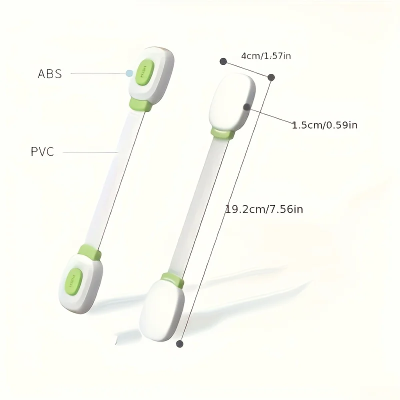 1pc Motorhome Plastic Safety Lock No Drilling Adhesive Fixation Drawer Door Lock Double Snap Refrigerator Door Lock RV Parts
