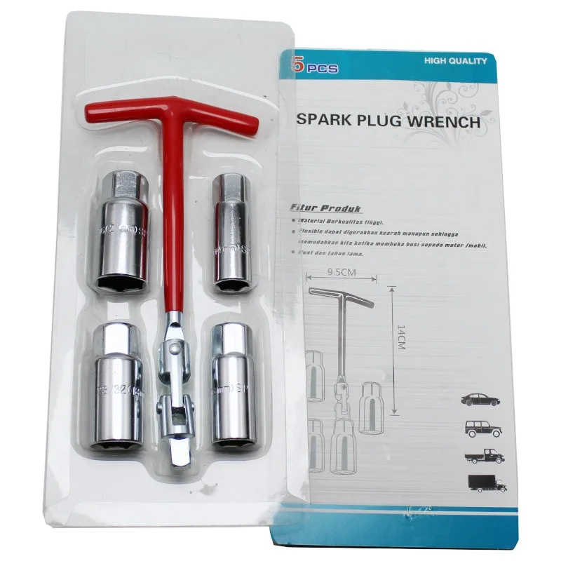 3 in 1 Car Motorcycle Repairing Tool Kit Spark Plug Removal Tool Socket Wrench 16mm & 21mm T-handle Wrench