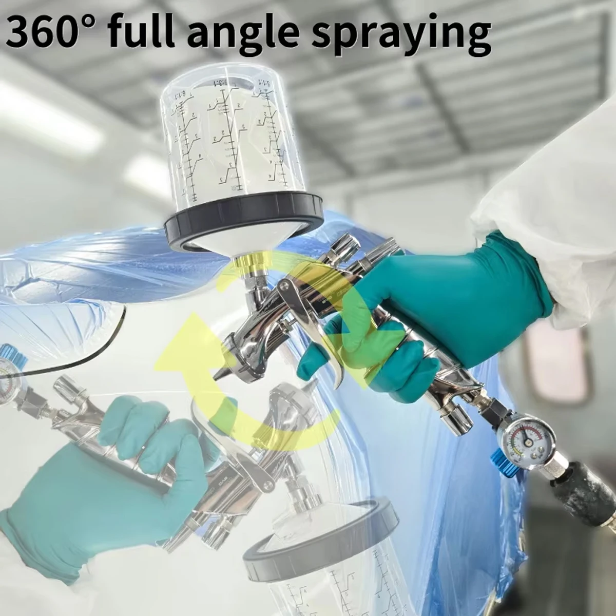 10/25/50Pcs Spray Gun Paint Mixing Cup H/O Quick Cup Spray Gun Tank 20.3oz/600ML Disposable Paint Cup