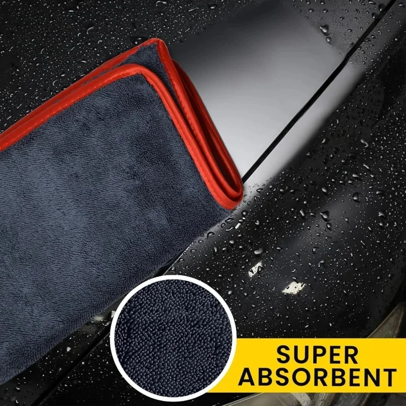 Ultra Absorbent Car Towel 500GSM Microfiber Drying Towel - Ultra Absorbent Thickened Technology with Twist Ring Design