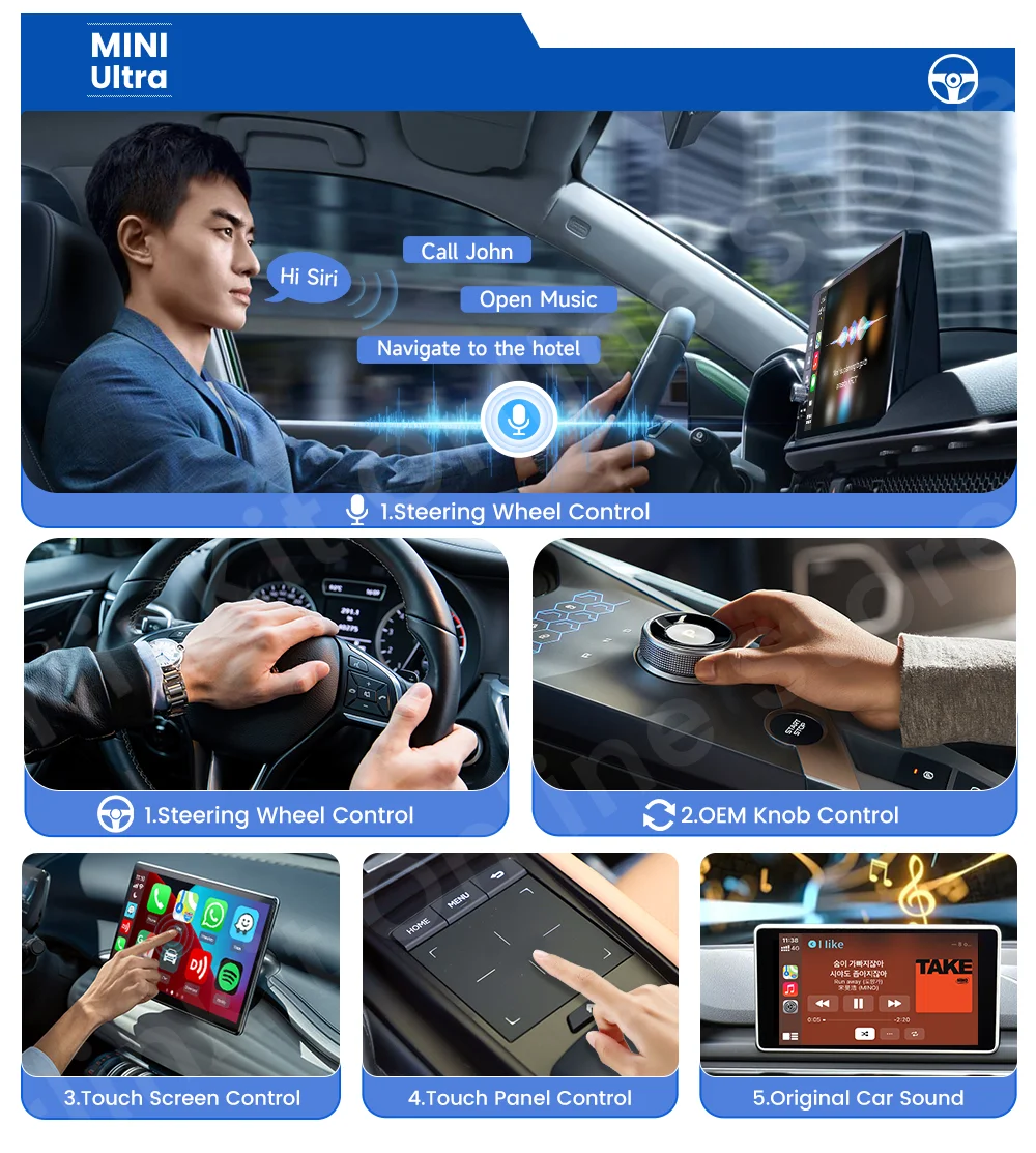 CarlinKit Mini Ultra 3 Wireless CarPlay Android auto Adapter for Car infotainment Upgrade BT 5.4GHz Wifi 5.8GHz OTA Compact