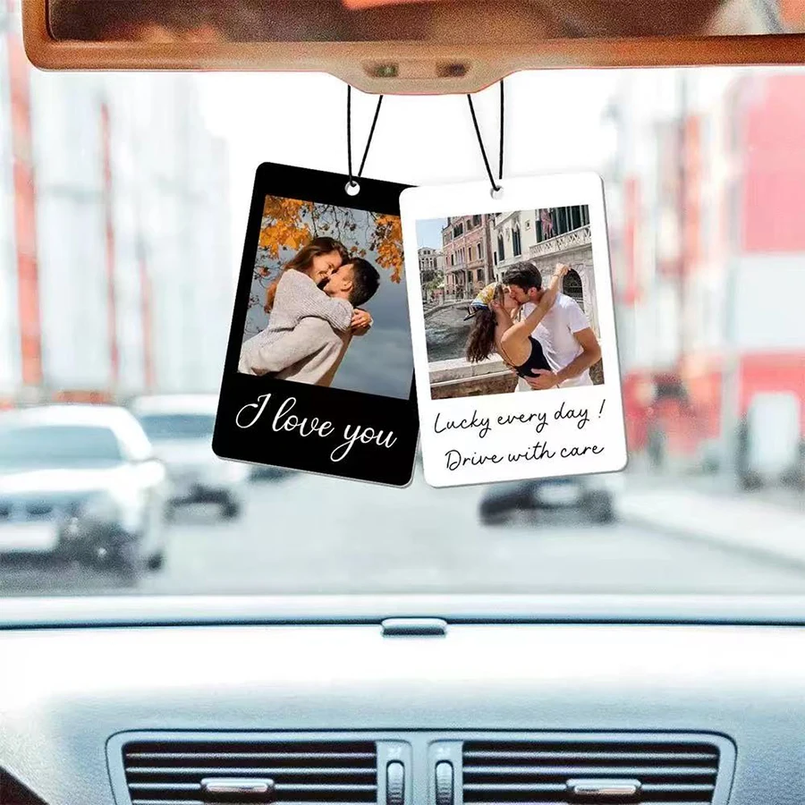 Custom Acrylic Car Pendants, Personalized Car Accessories, Customized Photo Ornaments, Custom Couple Photos, Hanging Ornaments