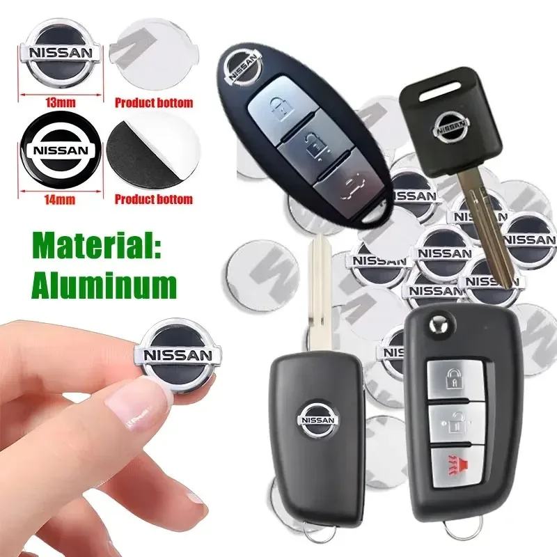 13/14mm Car Key Badge Emblem Replacement Car Key Stickers Fit For Nissan Magnite Qashqai Ariya X-Trail/Rogue Kicks Versa Sentra