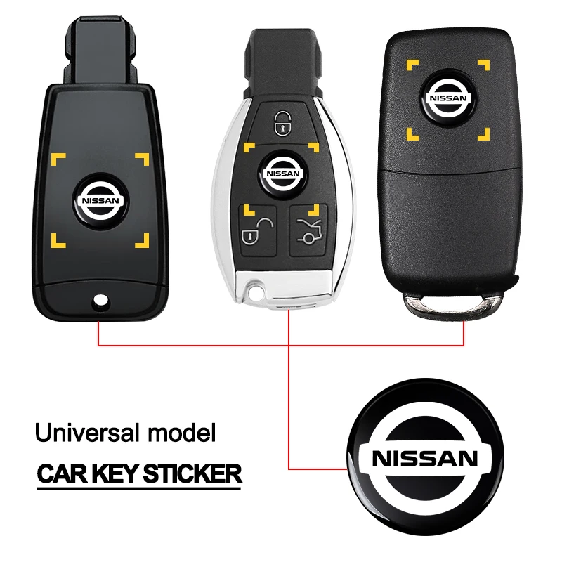 13/14mm Car Key Badge Emblem Replacement Car Key Stickers Fit For Nissan Magnite Qashqai Ariya X-Trail/Rogue Kicks Versa Sentra
