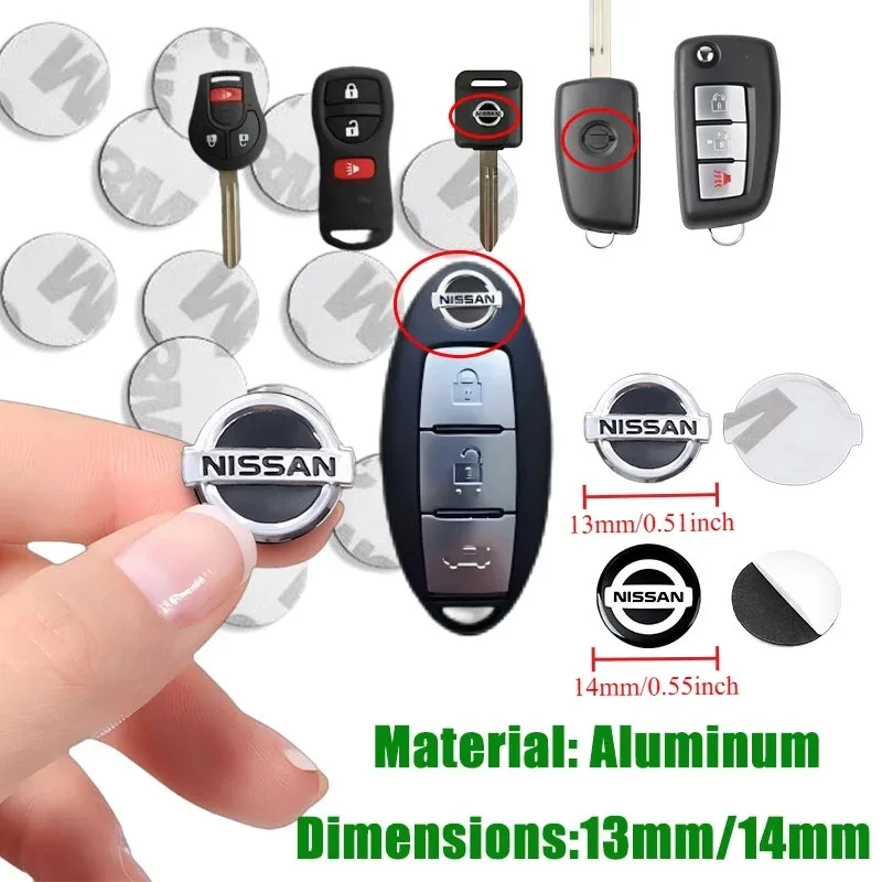 13/14mm Car Key Badge Emblem Replacement Car Key Stickers Fit For Nissan Magnite Qashqai Ariya X-Trail/Rogue Kicks Versa Sentra