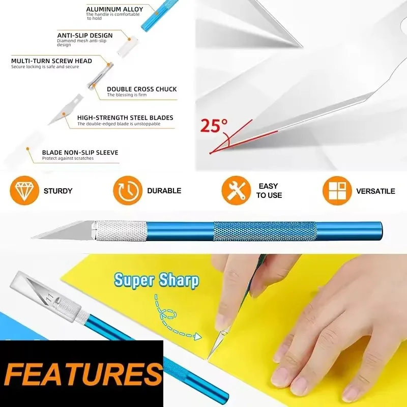 Vinyl Wrap Car Lights Sticker Tools Vinyl Scraper Film Squeegee Vinyl Spatulas Kit Precision Craft Knife Window Tinting Tools