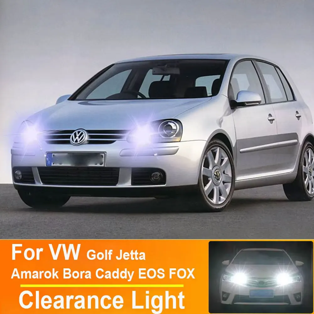 2x LED Clearance Parking Lights For Volkswagen VW Golf 4 5 6 Plus Jetta 3 4 Amarok Bora Caddy 3 4 EOS FOX Canbus T10 W5W