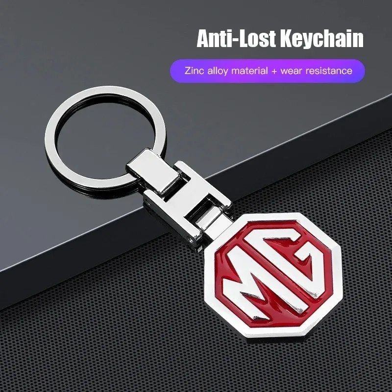 MG Car Emblem Keychain Auto Styling Key Ring Accessories For MG ZS HS MG4 EV Cyberster MG5 MG6 ES5 ES6 GT GS MG3 EZS ONE 3SW