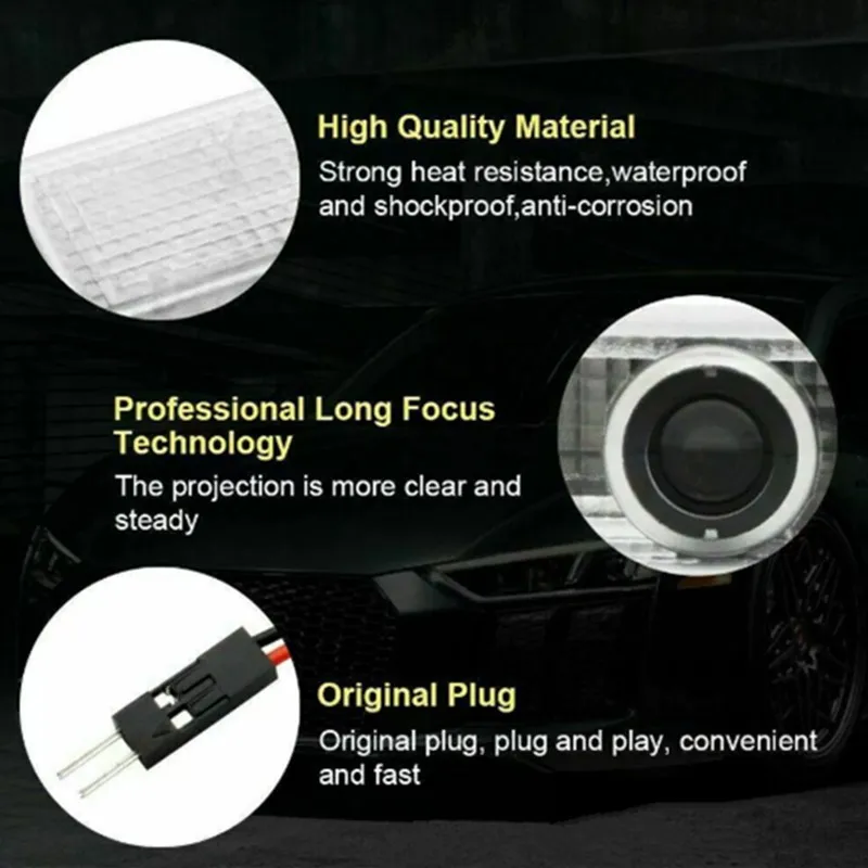 2X LED Car Door Welcome Ghost Shadow Lights Bulbs Accessories For Range Rover Sport 2003-2020 2014 2015 2016 2017 2018 2019 2020