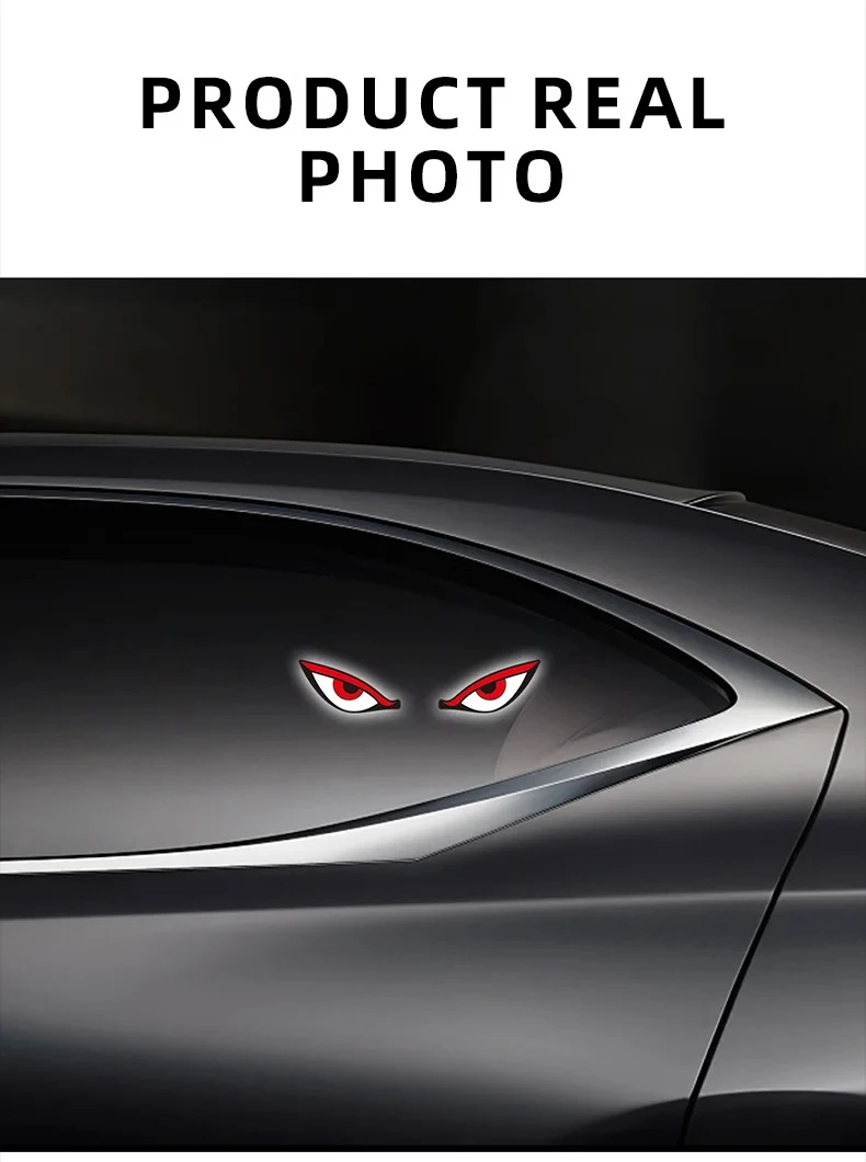 Solar Demon's Eye Car Lights Dynamic Expression Led Light Ambience Lamp Decoration Rechargeable Warning Lamps with Suction Cups