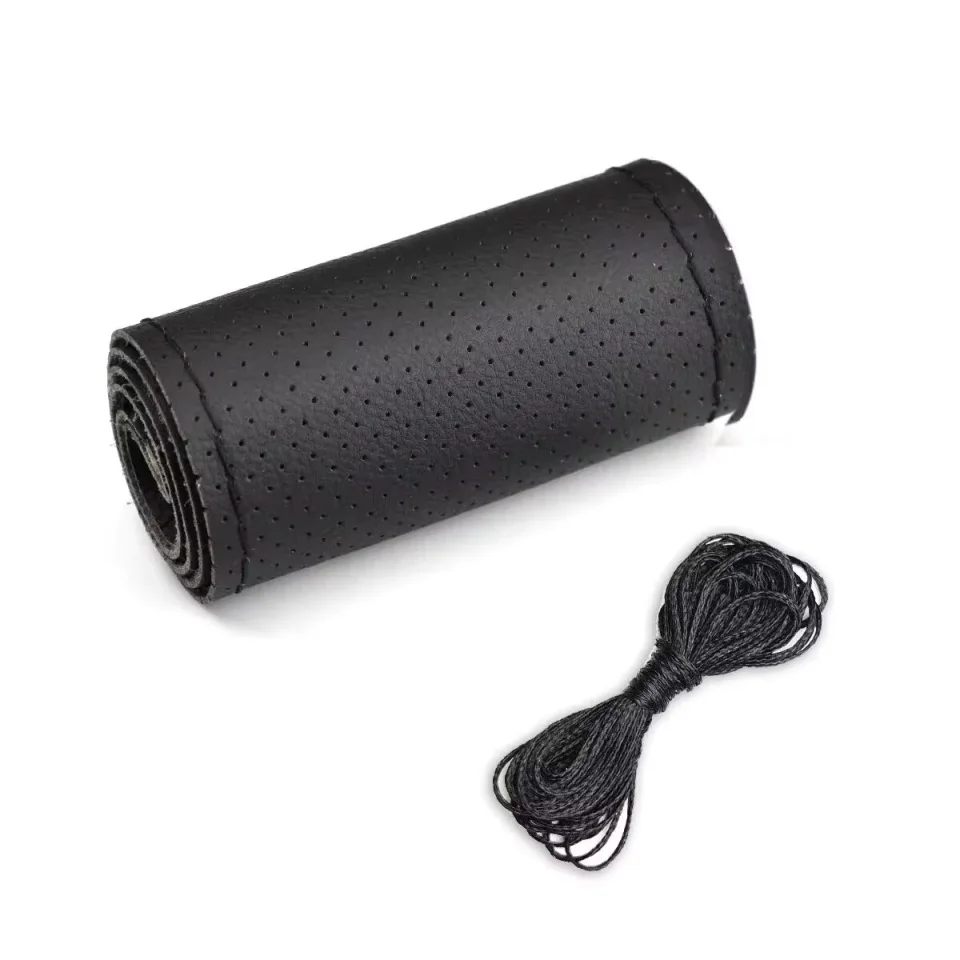 DIY Car Steering Wheel Cover Fiber Leather with Needle Braid on Steering Wheel SkidProof Car Styling Interior Accessorie