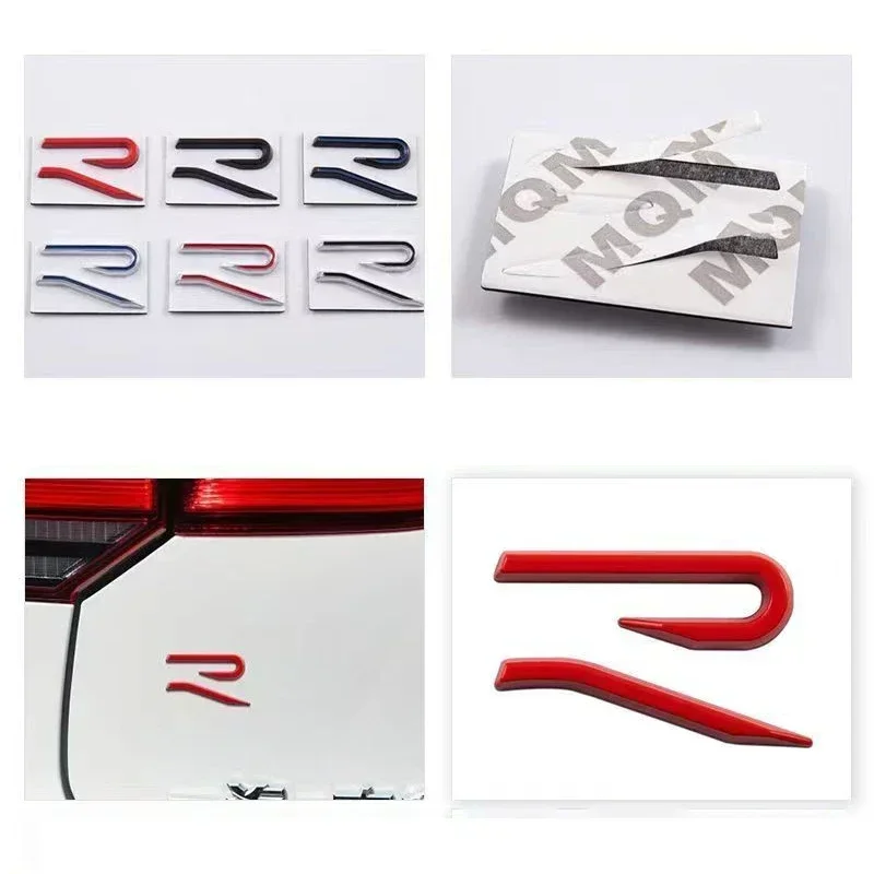 New R Emblem Car Metal Body Tail Trunk Sticker Accessories For Volkswagen VW GTI Rline Polo Golf MK8 Touareg Passat Magotan CC