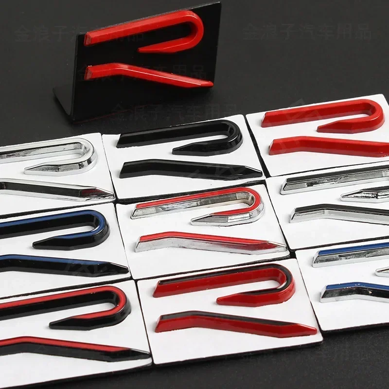 New R Emblem Car Metal Body Tail Trunk Sticker Accessories For Volkswagen VW GTI Rline Polo Golf MK8 Touareg Passat Magotan CC