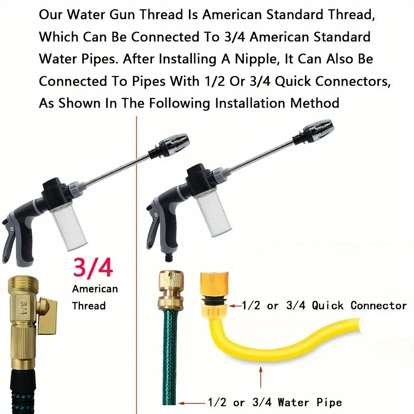 High-Pressure Car Washing Water Gun, External Cleaning Of RV, Foam Kettle Cleaning, Garden Water Hose Nozzle, Garden Shower