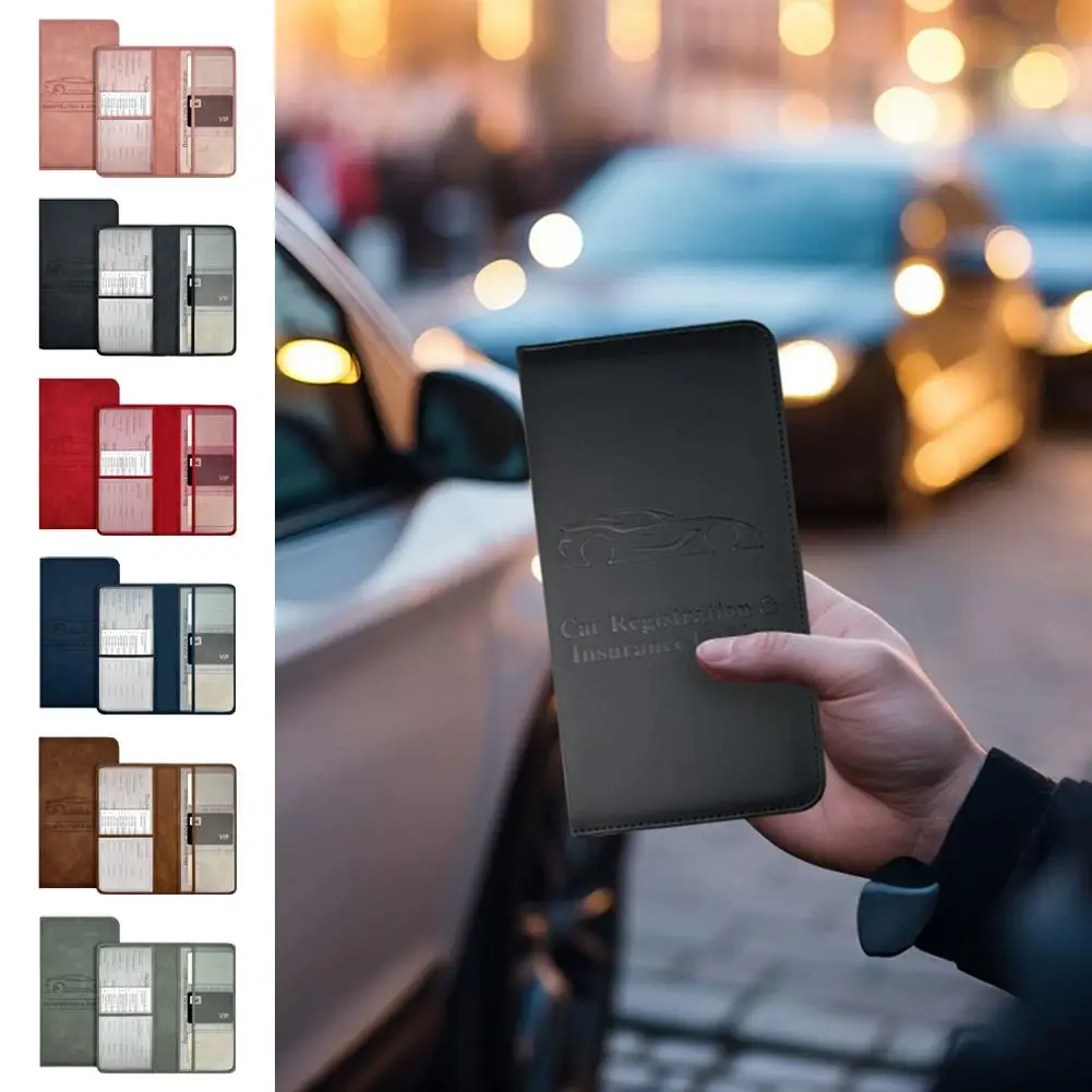 PU Leather Car Registration Insurance Card Holder Driver's License Cover Auto Documents Storage Wallet