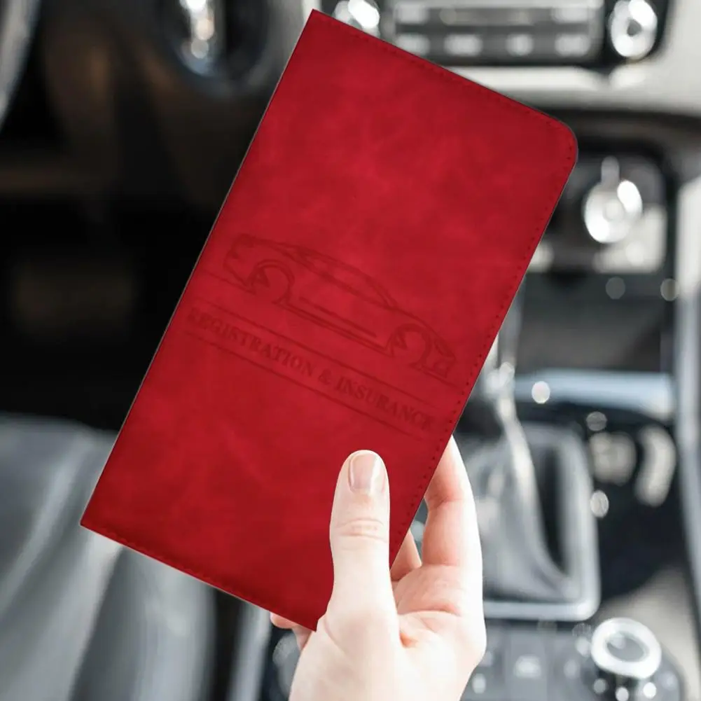 PU Leather Car Registration Insurance Card Holder Driver's License Cover Auto Documents Storage Wallet